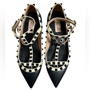 Valentino Rockstud Leather Ballet Flats